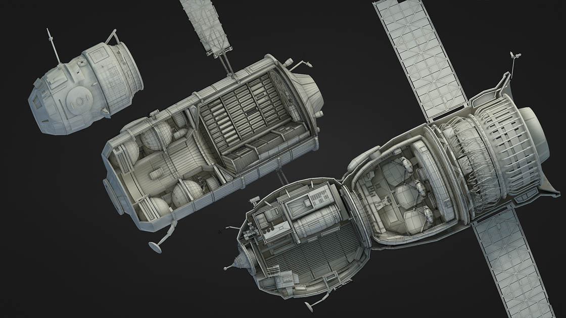 Space station detail similar to Sojus